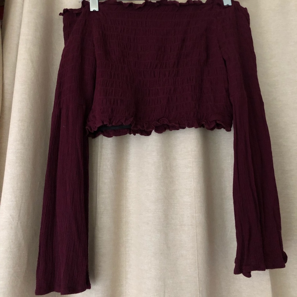 PacSun Maroon Off the Shoulder Top